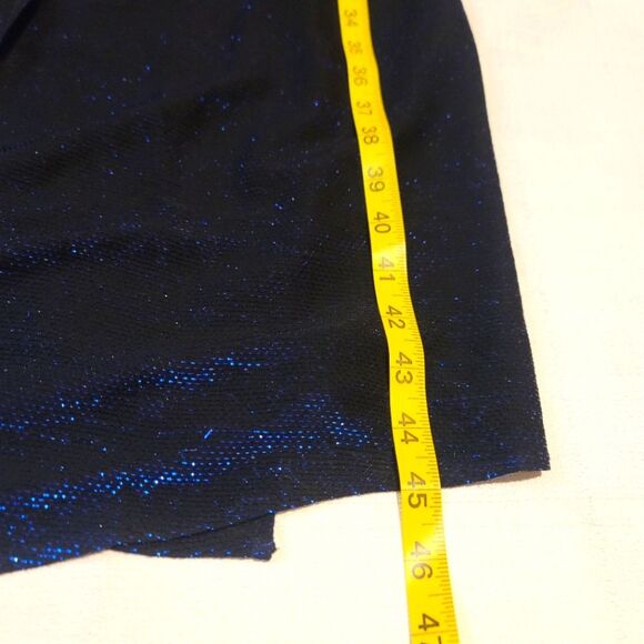 Zara Blue Shimmer Sparkle Lurex V-Neck Crossover Midi Dress Cocktail Size XS - Picture 9 of 13